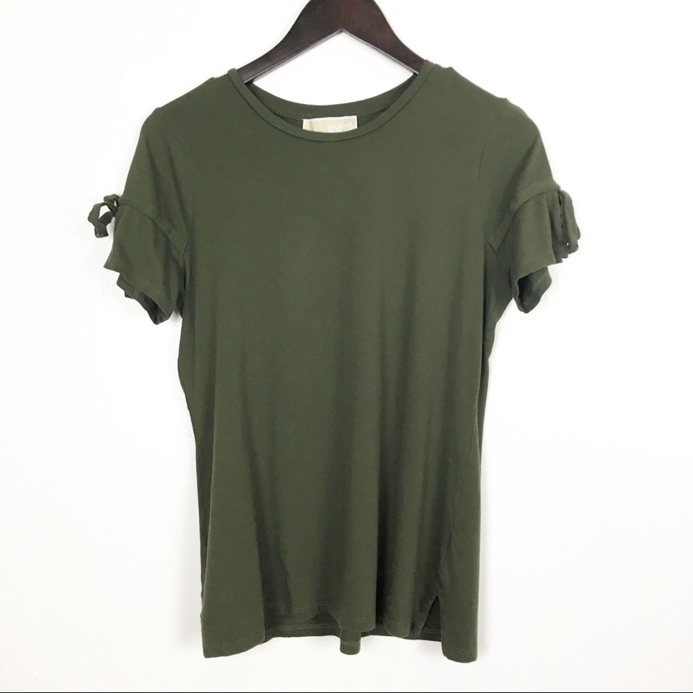 Michael Kors | Army Green Tee with Slits and Ties